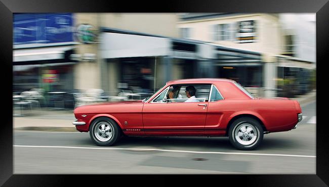 Mustang Classic Car Framed Print by Ian Jones