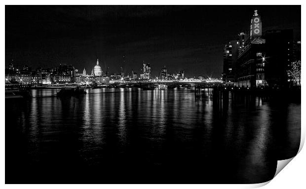 London Bridge OXO tower HDR Print by David French