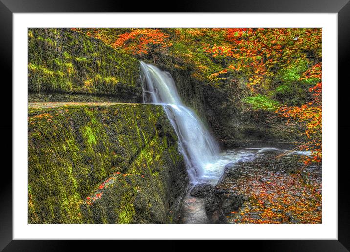 Autumn waterfalls Framed Mounted Print by Leighton Collins