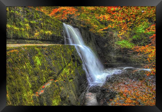Autumn waterfalls Framed Print by Leighton Collins