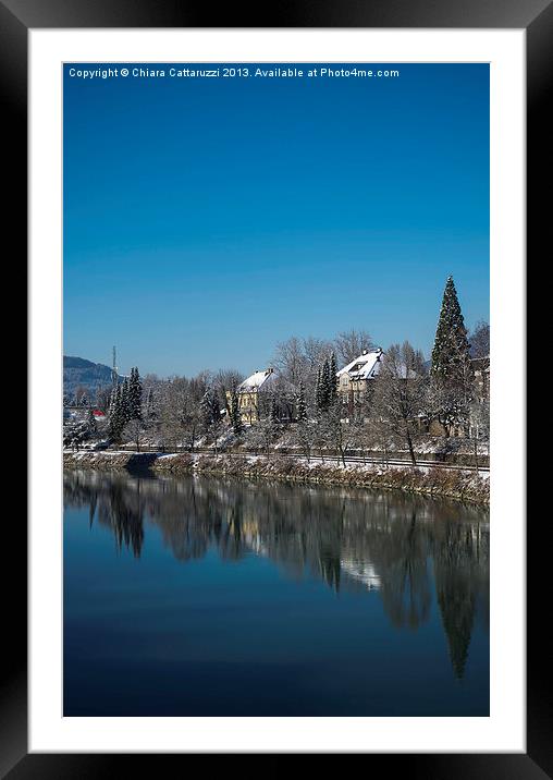 The blue river and the blue sky Framed Mounted Print by Chiara Cattaruzzi