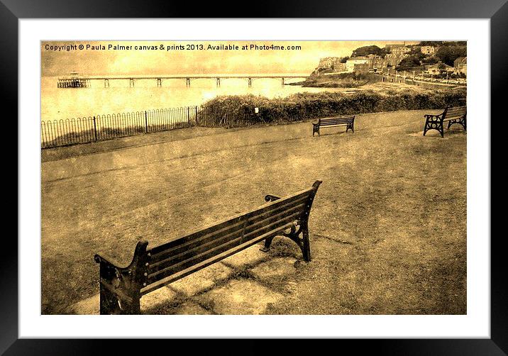 Clevedon picturesque seafront Framed Mounted Print by Paula Palmer canvas