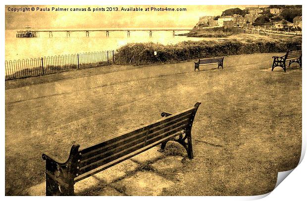 Clevedon picturesque seafront Print by Paula Palmer canvas