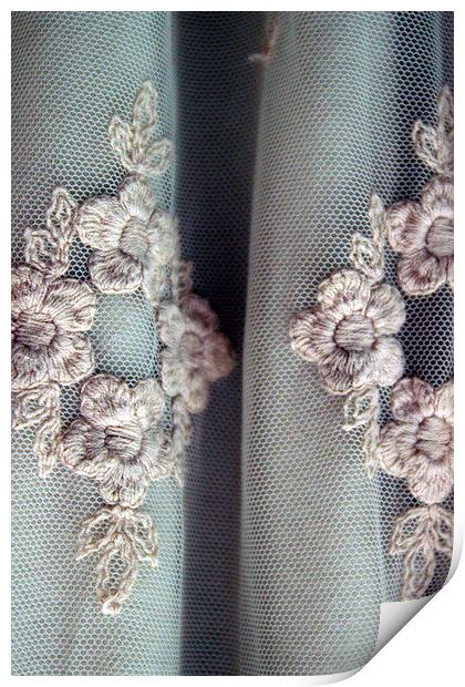 Embroidered Floral and Lace Print by Andrea Guidera