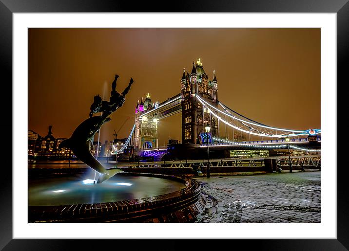 tower bridge at night Framed Mounted Print by jim wardle-young