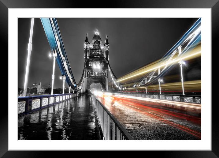Tower Bridge at night Framed Mounted Print by Ian Hufton