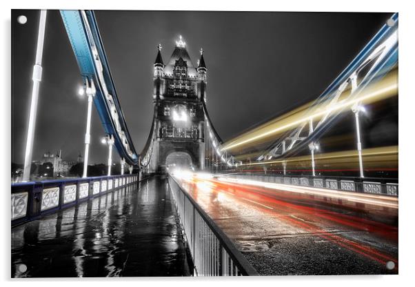 Tower Bridge at night Acrylic by Ian Hufton