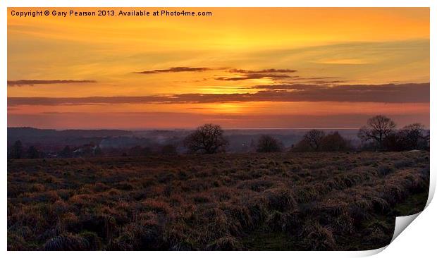 Sunset over Dersingham Print by Gary Pearson