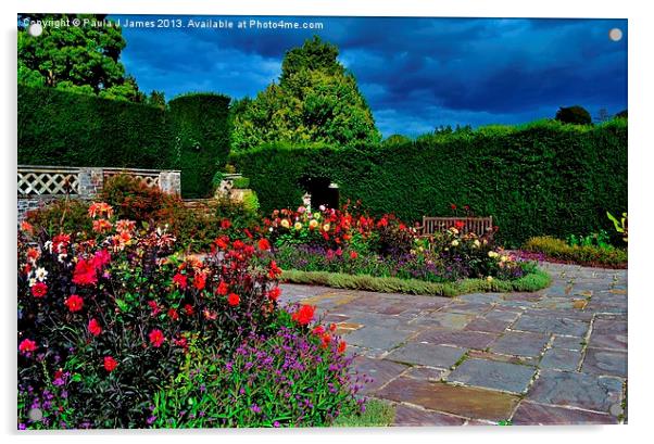 Edwardian Garden Acrylic by Paula J James