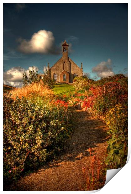 Weisdale Church, Shetland Print by Anne Macdonald