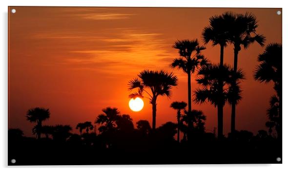Sunset at Visakhapatnam INDIA Acrylic by