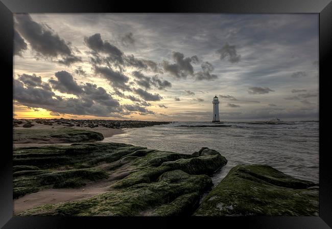 Cloudy sunset at Perch Rock Framed Print by Paul Farrell Photography