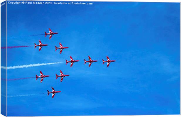 Red Arrows Concorde Formation Canvas Print by Paul Madden