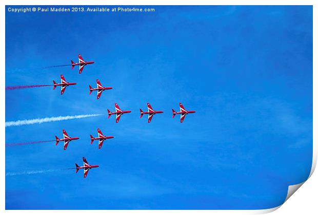 Red Arrows Concorde Formation Print by Paul Madden