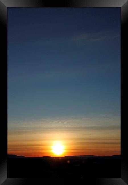 Sun, Sky, sunrise, sunset, Iceland Framed Print by Alasdair Rose