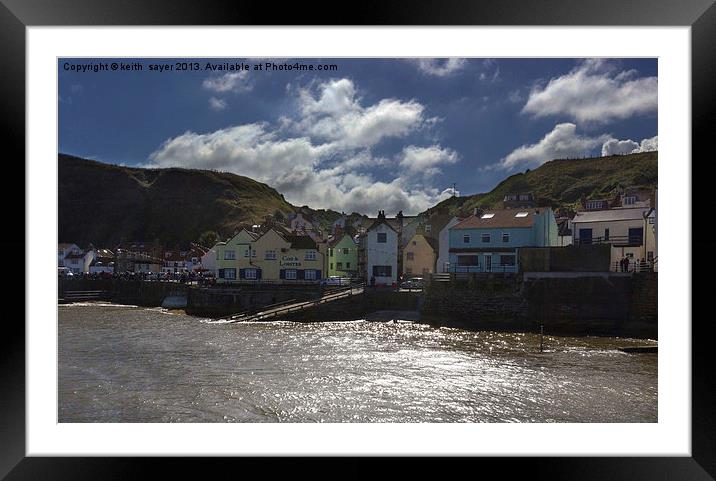 Staithes Harbour Framed Mounted Print by keith sayer