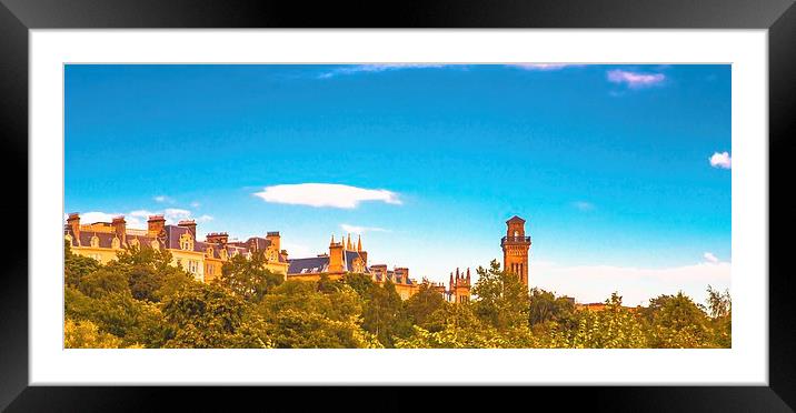Glasgow City Skyline Framed Mounted Print by Tylie Duff Photo Art