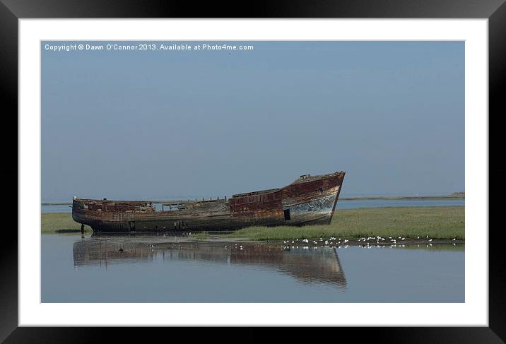 River Medway Wreck Framed Mounted Print by Dawn O'Connor