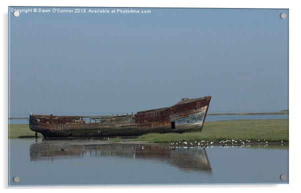 River Medway Wreck Acrylic by Dawn O'Connor