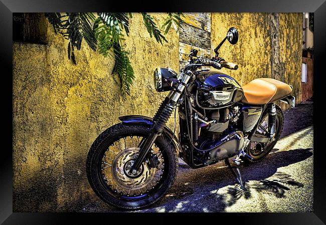 Triumph scrambler motorcycle Framed Print by Kevin Tate
