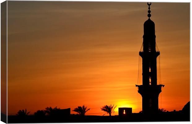Sunset over Egyption Mosque Canvas Print by mike wingrove