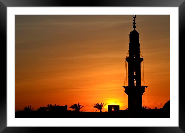 Sunset over Egyption Mosque Framed Mounted Print by mike wingrove