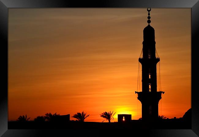 Sunset over Egyption Mosque Framed Print by mike wingrove