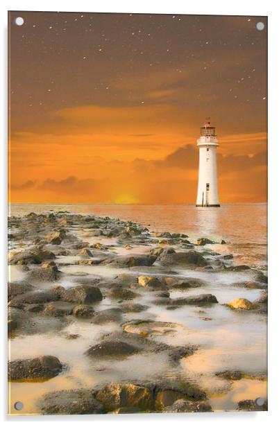 New Brighton Sunset Acrylic by Sean Wareing