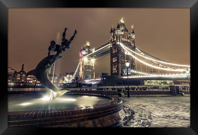 Tower Bridge and Dolphin Framed Print by Ian Hufton