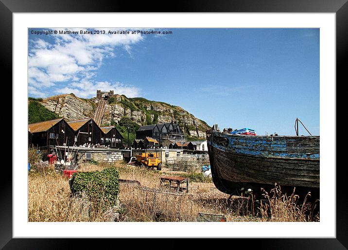 Hastings Boat Yard Framed Mounted Print by Matthew Bates