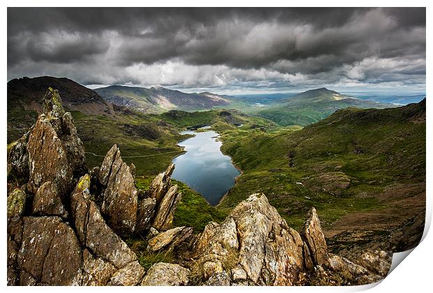 Llyn Llydaw landscape Print by Creative Photography Wales