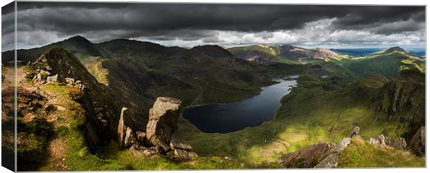 Llyn Llydaw panorama Canvas Print by Creative Photography Wales