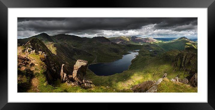 Llyn Llydaw panorama Framed Mounted Print by Creative Photography Wales