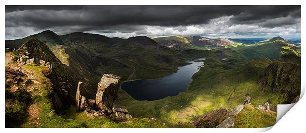 Llyn Llydaw panorama Print by Creative Photography Wales
