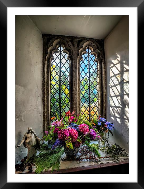 Chapel Flowers Framed Mounted Print by Adrian Evans
