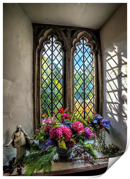 Chapel Flowers Print by Adrian Evans