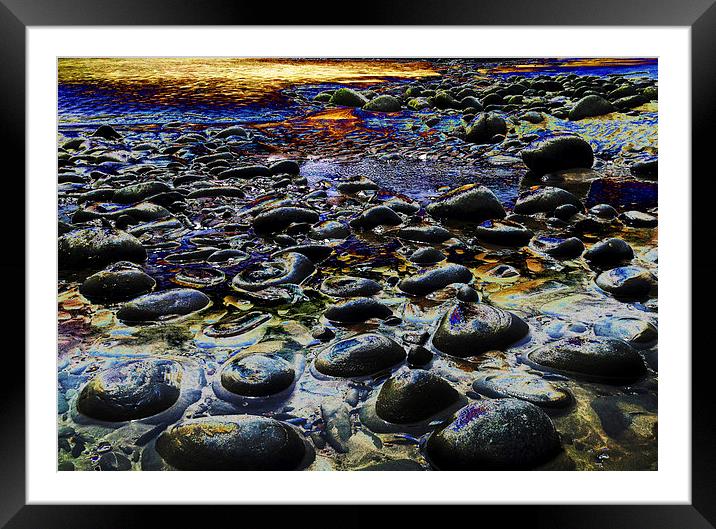 Purple Pebbles Framed Mounted Print by Pete Moyes