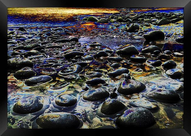 Purple Pebbles Framed Print by Pete Moyes