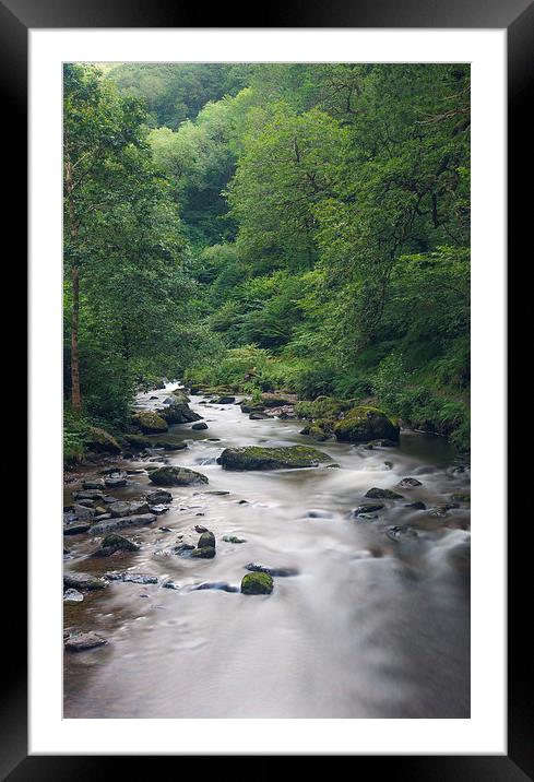 East Lyn river at Watersmeet Lynmouth Framed Mounted Print by Steve Hughes