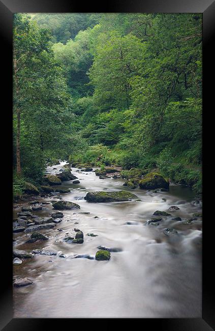 East Lyn river at Watersmeet Lynmouth Framed Print by Steve Hughes