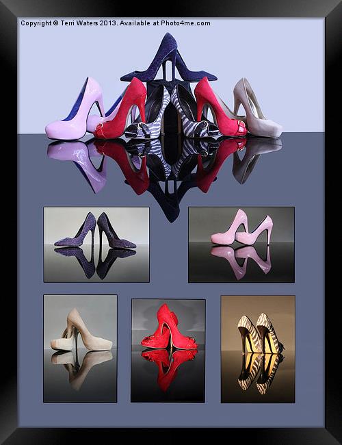 A Collection Of Stiletto Shoes Framed Print by Terri Waters