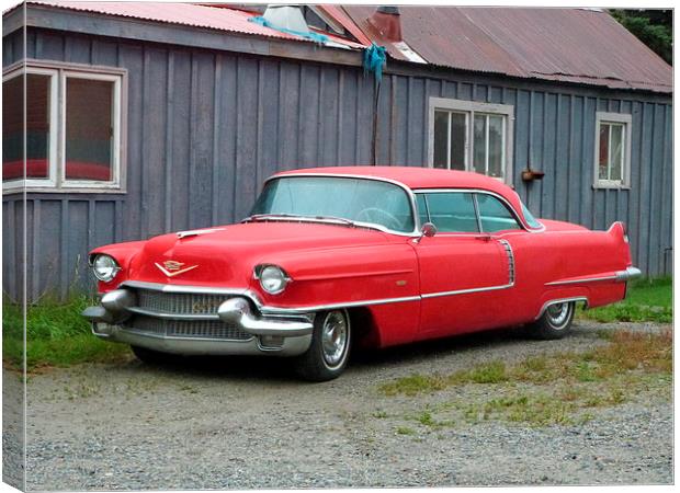 Red Caddy Canvas Print by sharon bennett