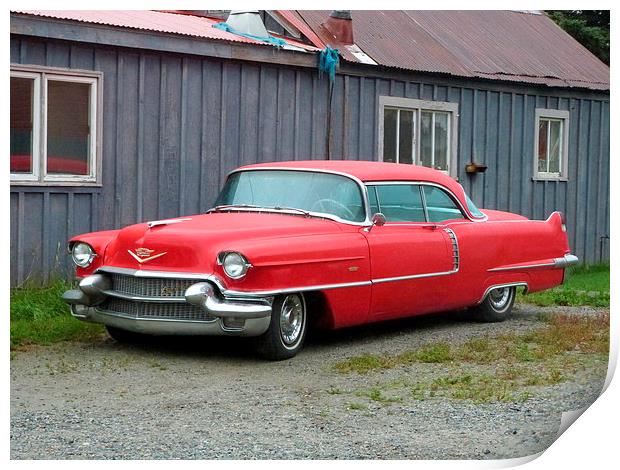 Red Caddy Print by sharon bennett