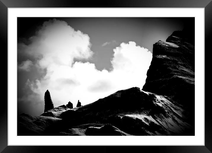 Old Man of Storr Silhouette Framed Mounted Print by Ian Jeffrey