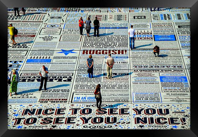 Comedy Carpet Blackpool Framed Print by Valerie Paterson