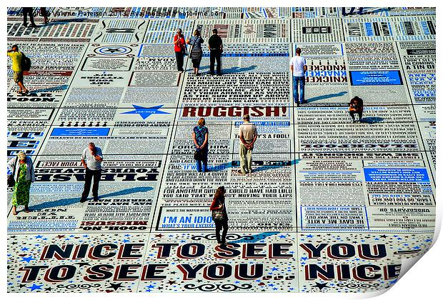 Comedy Carpet Blackpool Print by Valerie Paterson