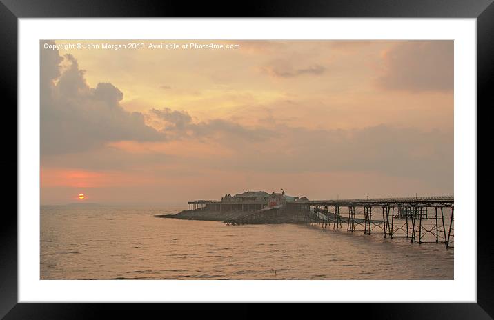 Birnbeck pier sunset. Framed Mounted Print by John Morgan