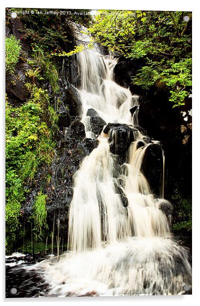 Dunvegan Castle Waterfall Acrylic by Ian Jeffrey