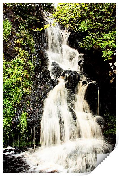 Dunvegan Castle Waterfall Print by Ian Jeffrey