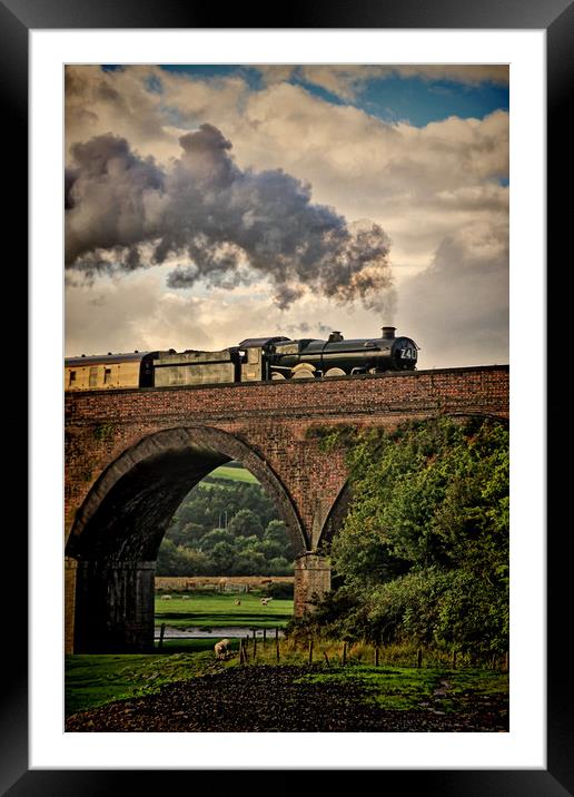 Nunney Castle 5029 Steam Train. Framed Mounted Print by Becky Dix